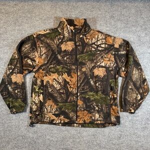 Vintage 90s Wood'N Trail Realtree Camo Jacket Size L Fleece Full Zip Hunting
